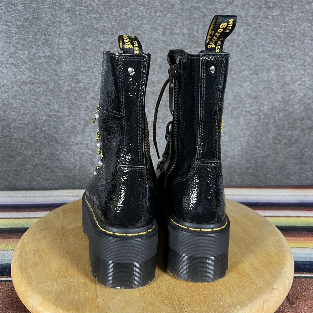 Dr. Martens‎ Ghilana Max Combat Boots Womens Size 7 Black Patent Platform - Picture 5 of 9